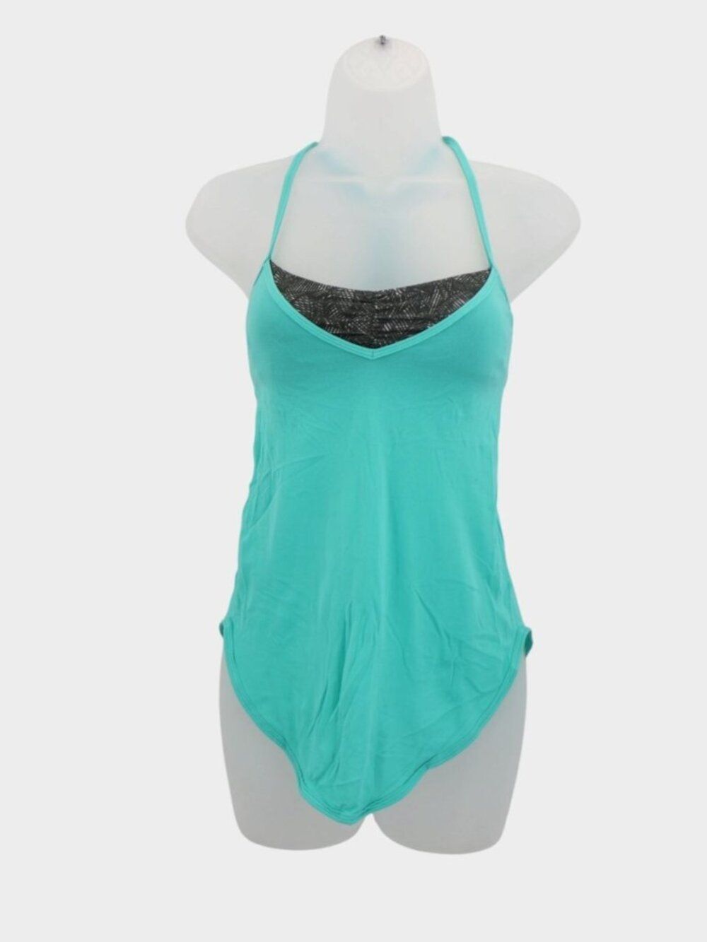 Lululemon Tank Top Womens 2 Green Roll Out Tank Bali Breeze Jazzy White Gator